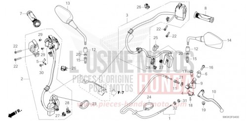 COMMUTATEUR/CABLE/POIGNEE/MIROIR (NC750XA) NC750XAP de 2023